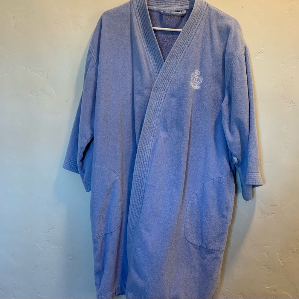 Women’s Terry Cloth Robe Blue With Belt Size XL